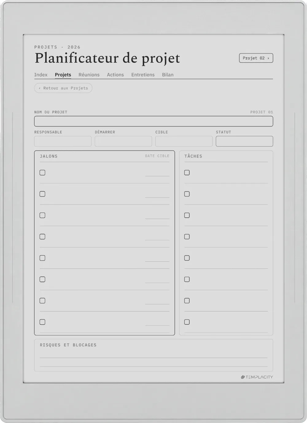 The Planner Le tableau de bord des projets