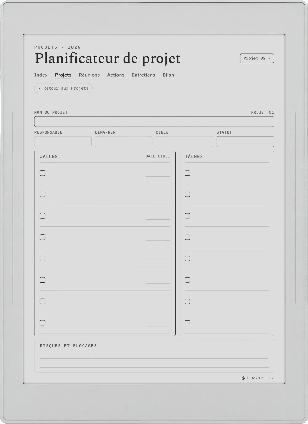 The Planner Le tableau de bord des projets