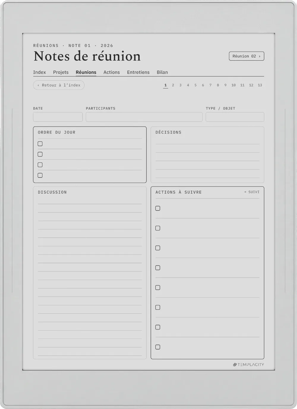 The Planner · Work Supernote Nomad page 3