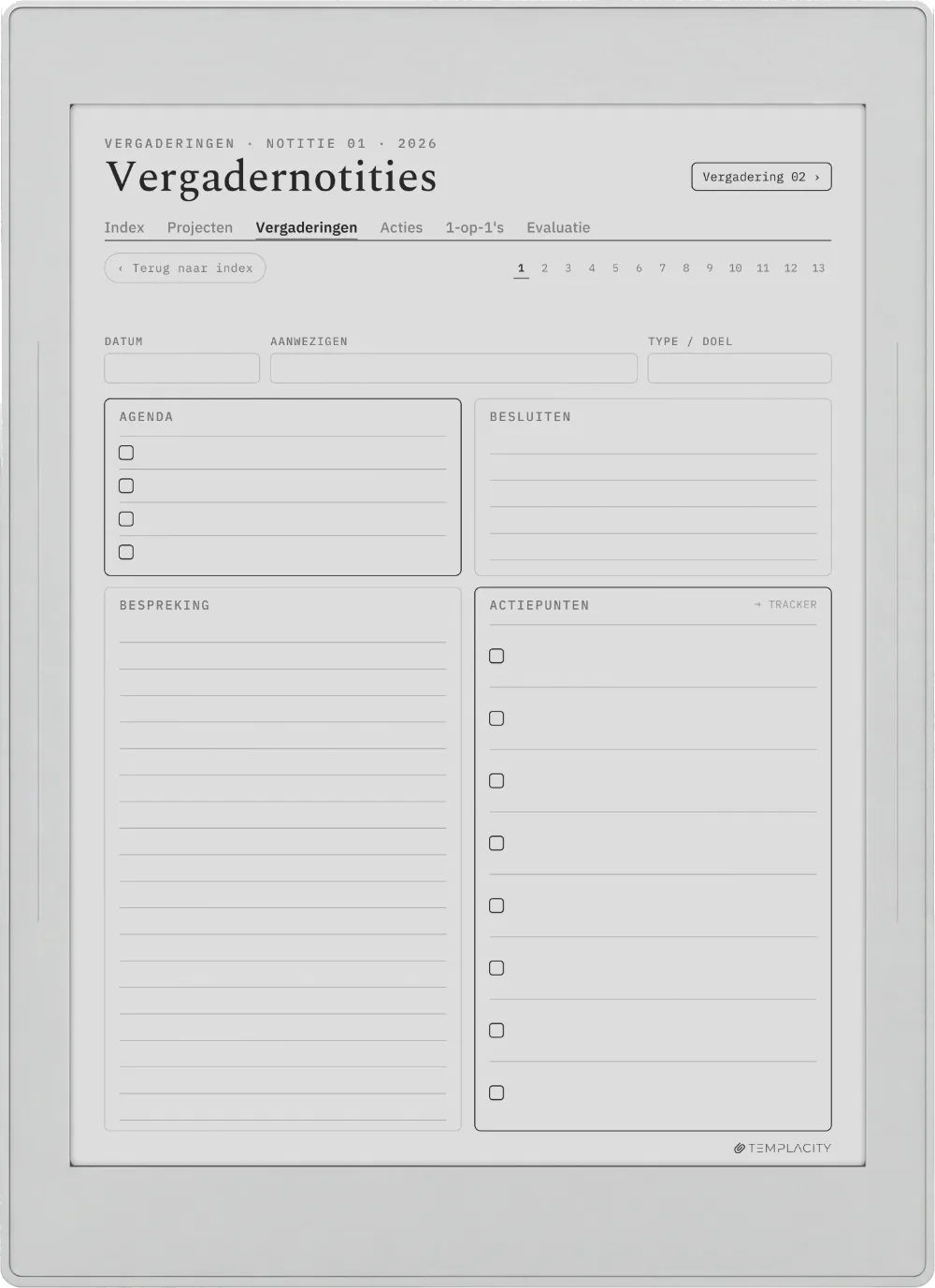 The Planner · Werk Supernote Nomad pagina 3