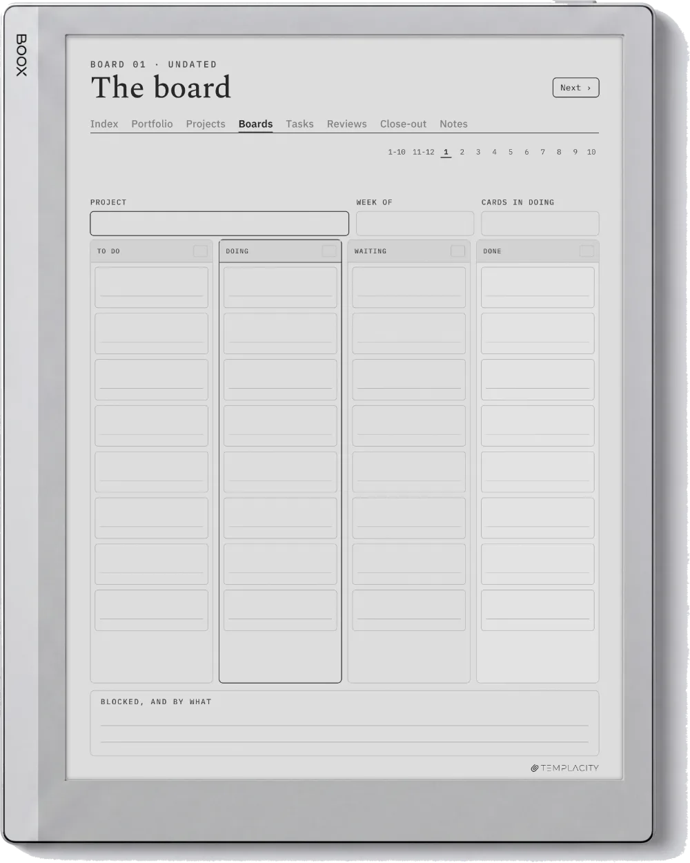 The Planner · Project Portfolio Boox Go 10.3 page 3