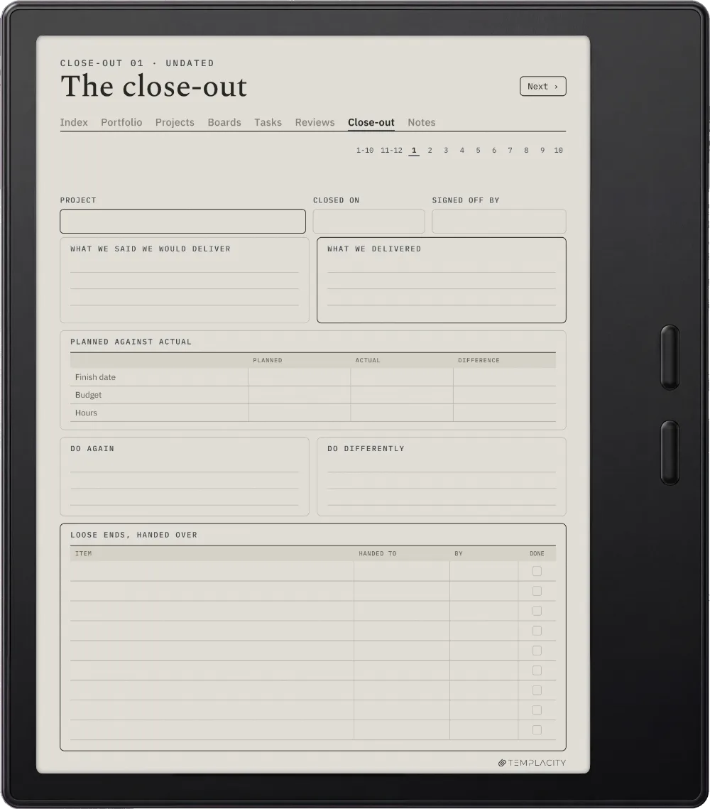 The Planner · Project Portfolio Boox Go Color 7 (Gen II) page 5
