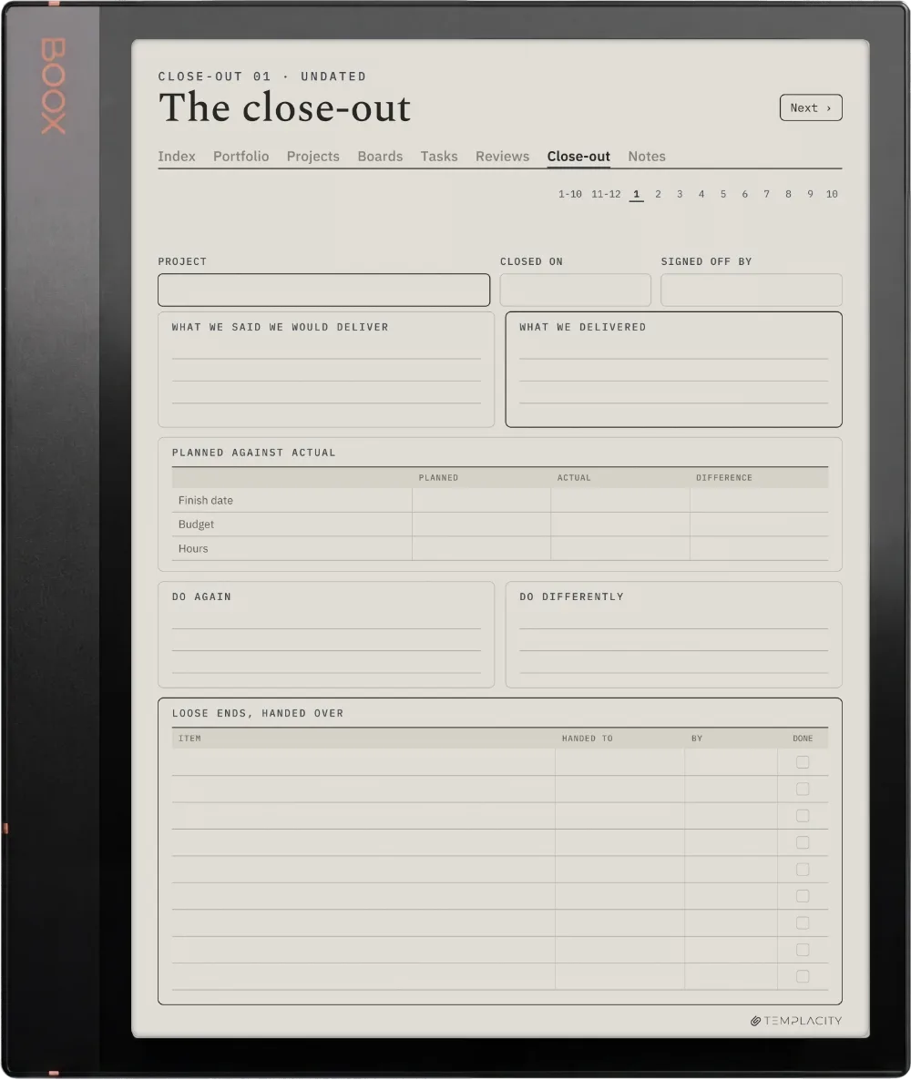 The Planner · Project Portfolio Boox Note Air3 C page 5