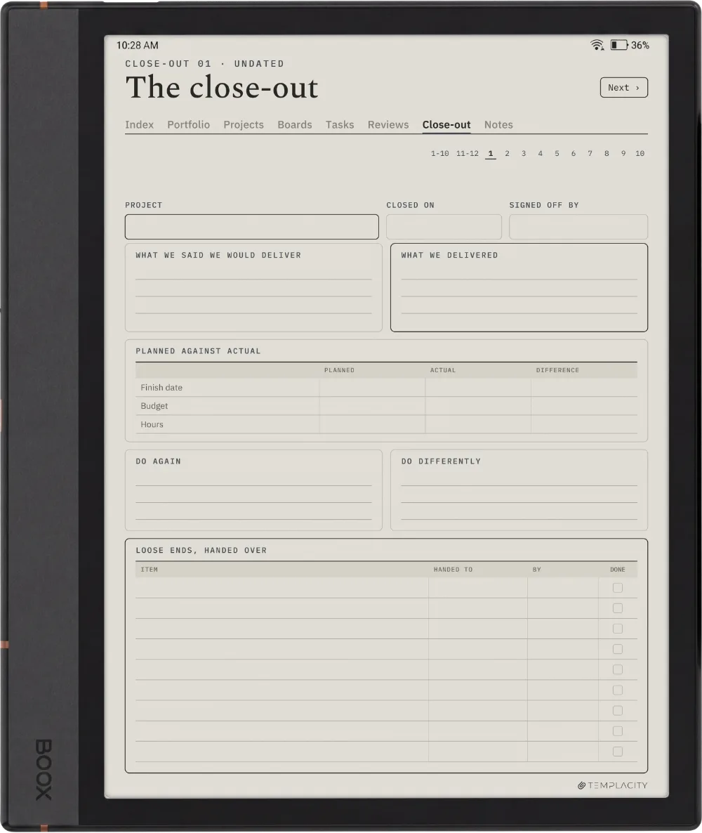 The Planner · Project Portfolio Boox Note Air4 C page 5