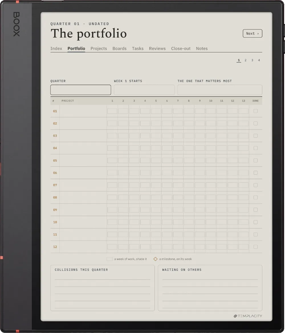 The Planner on the Boox Note Air5 C