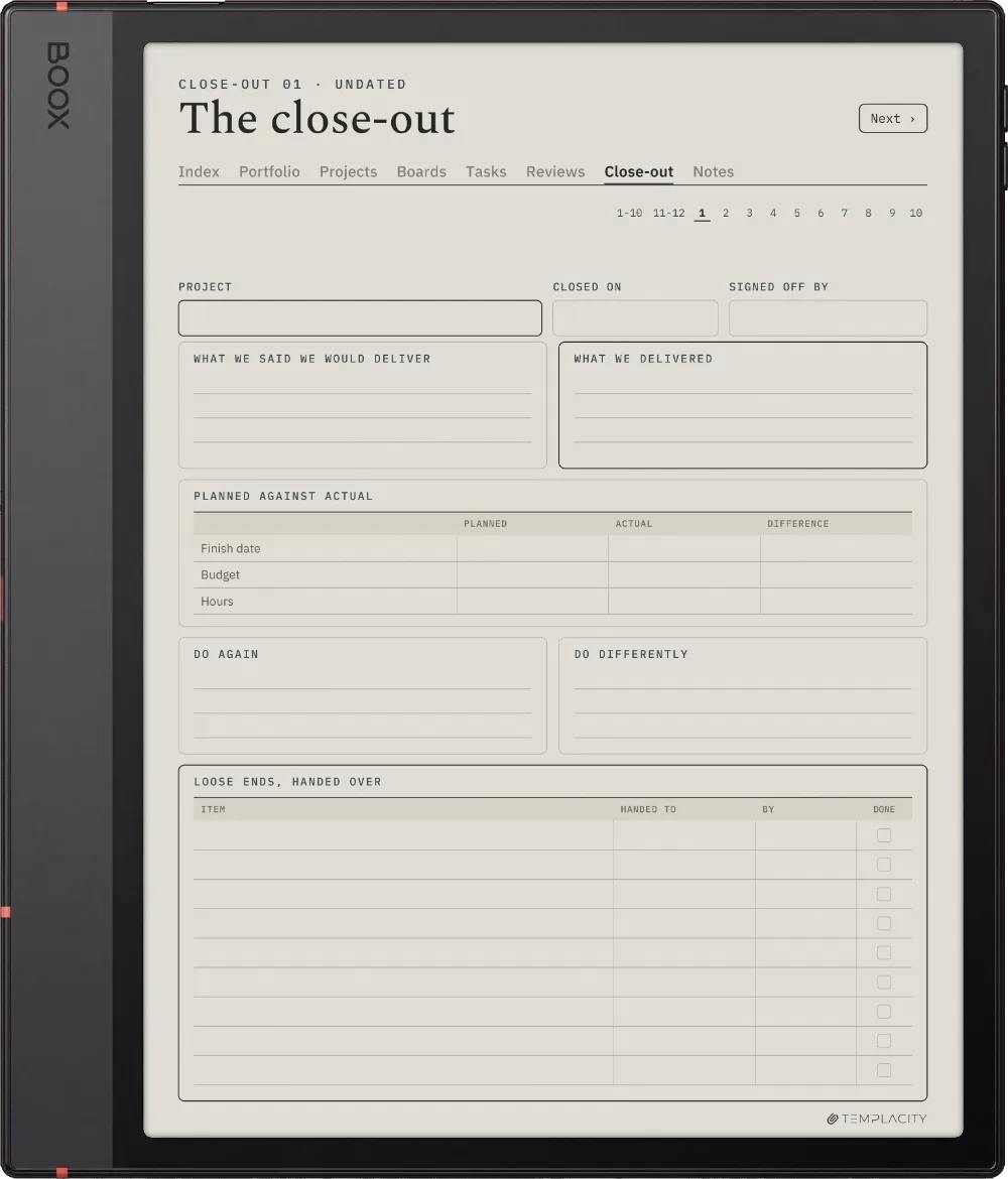The Planner · Project Portfolio Boox Note Air5 C page 5