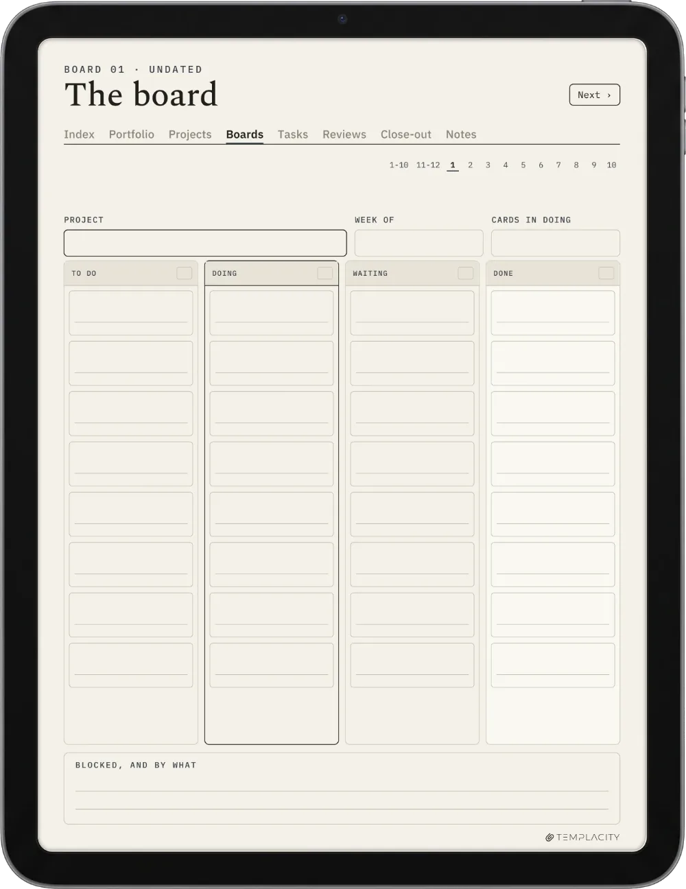 The Planner · Project Portfolio iPad page 3