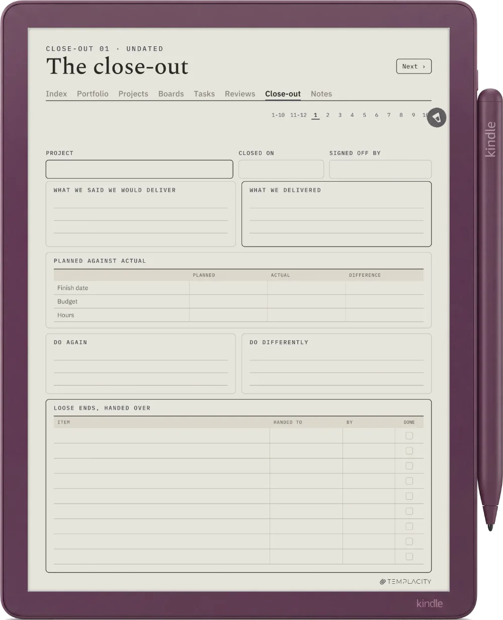 The Planner · Project Portfolio Kindle Scribe Colorsoft page 5