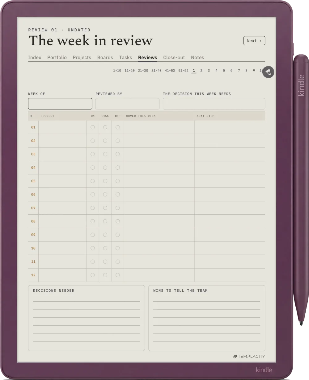 The Planner · Project Portfolio Kindle Scribe Colorsoft page 4