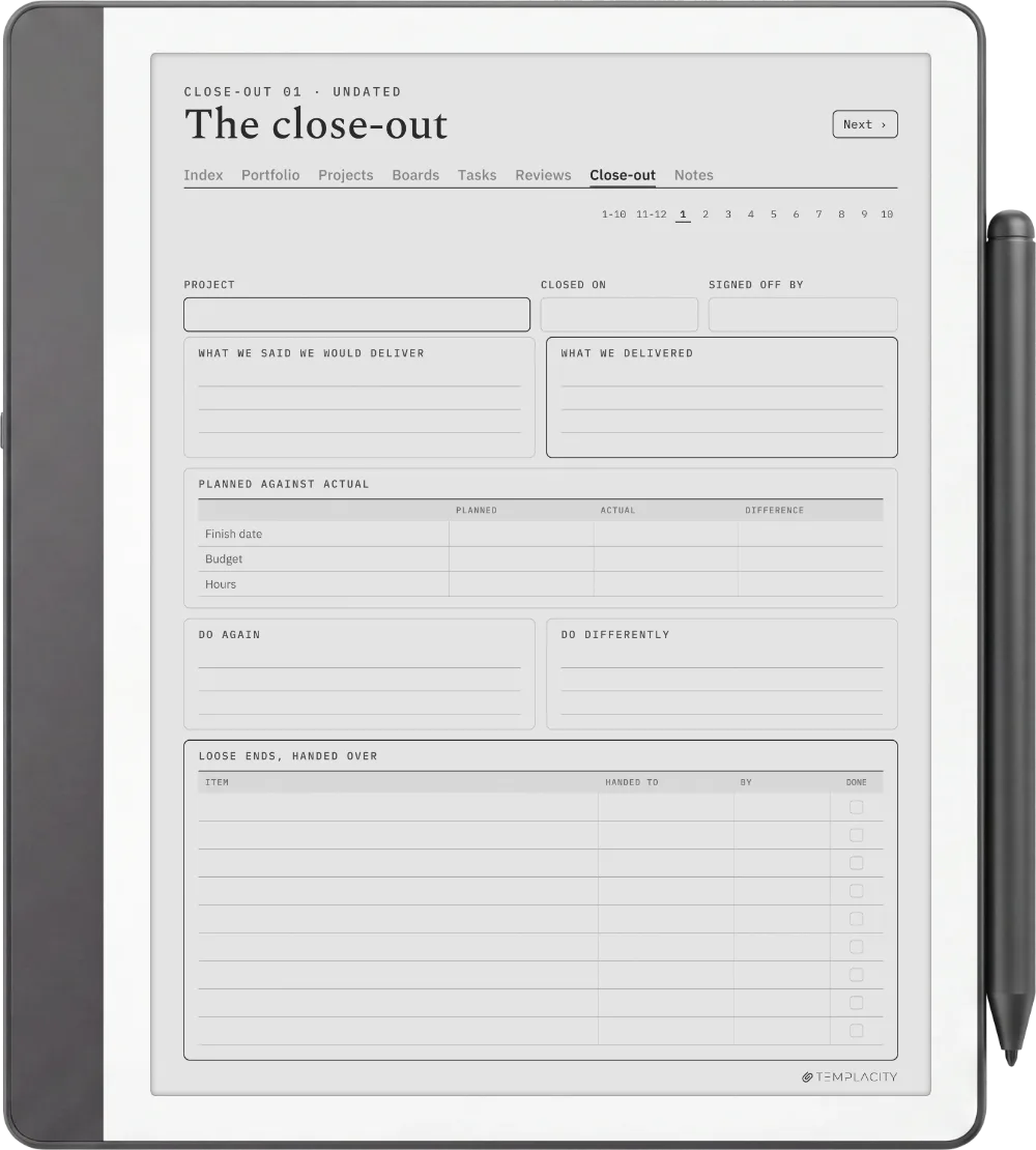 The Planner · Project Portfolio Kindle Scribe page 5