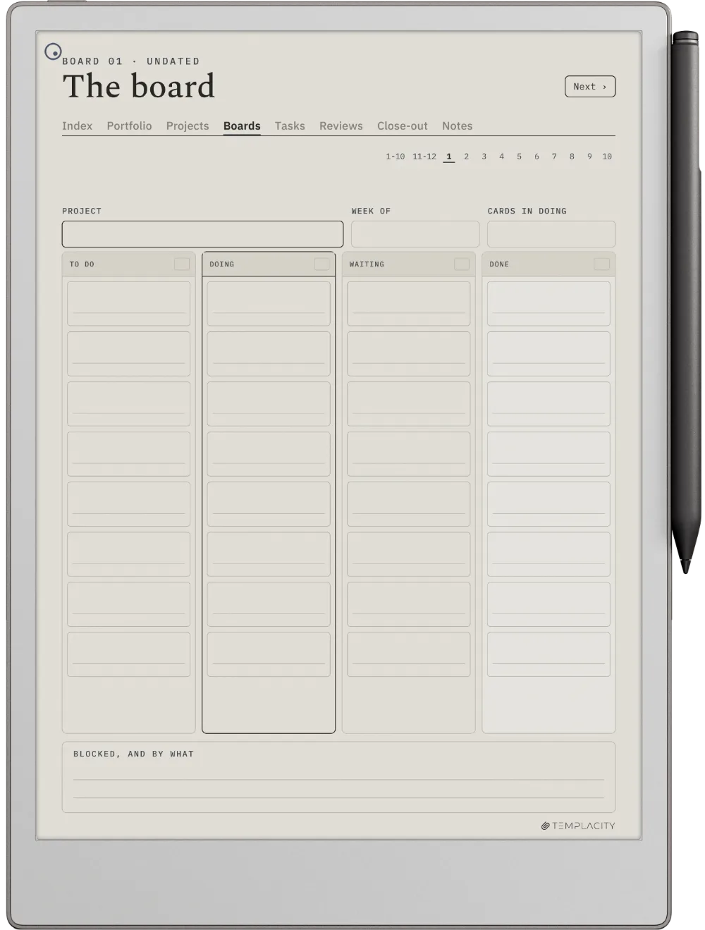 The Planner · Project Portfolio reMarkable Paper Pro page 3