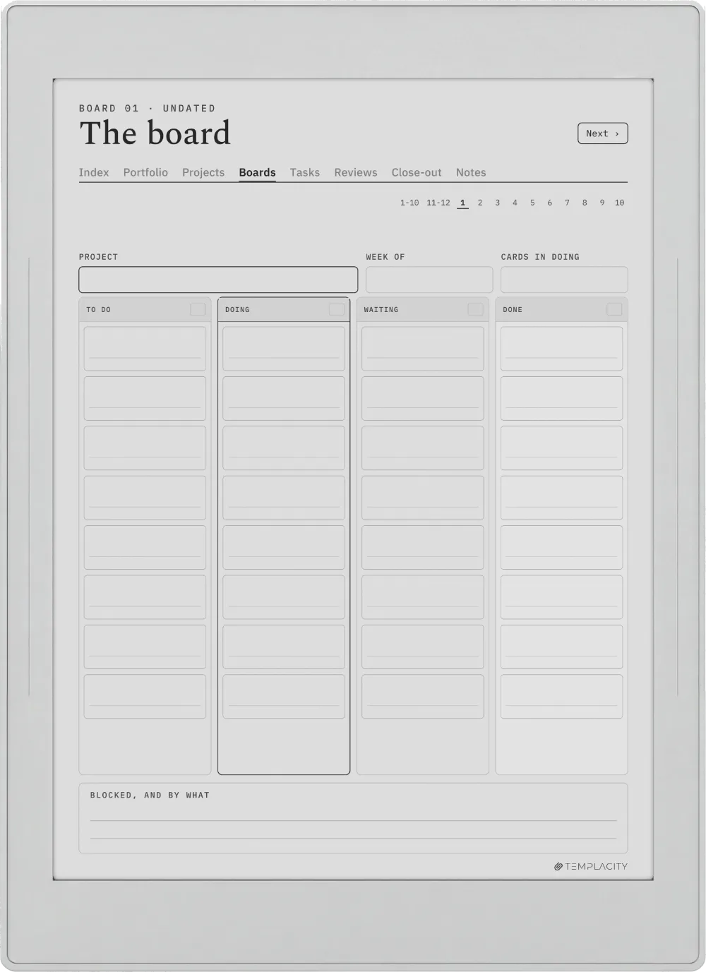 The Planner · Project Portfolio Supernote Nomad page 3