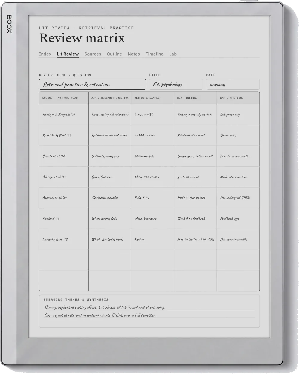 The Planner on the Boox Go 10.3