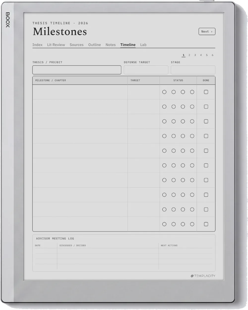 The Planner · Research Boox Go 10.3 page 4