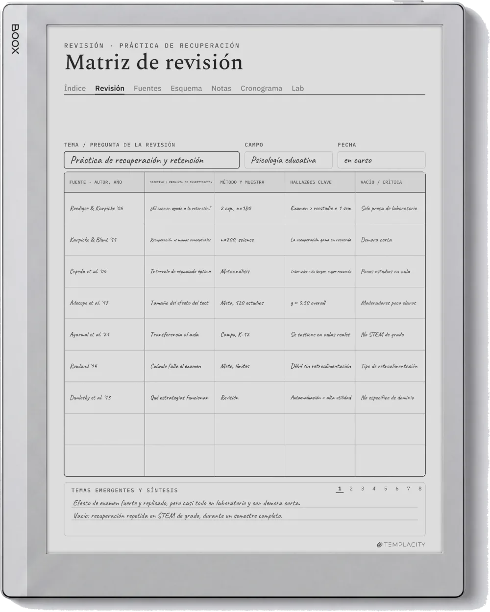 The Planner en el Boox Go 10.3