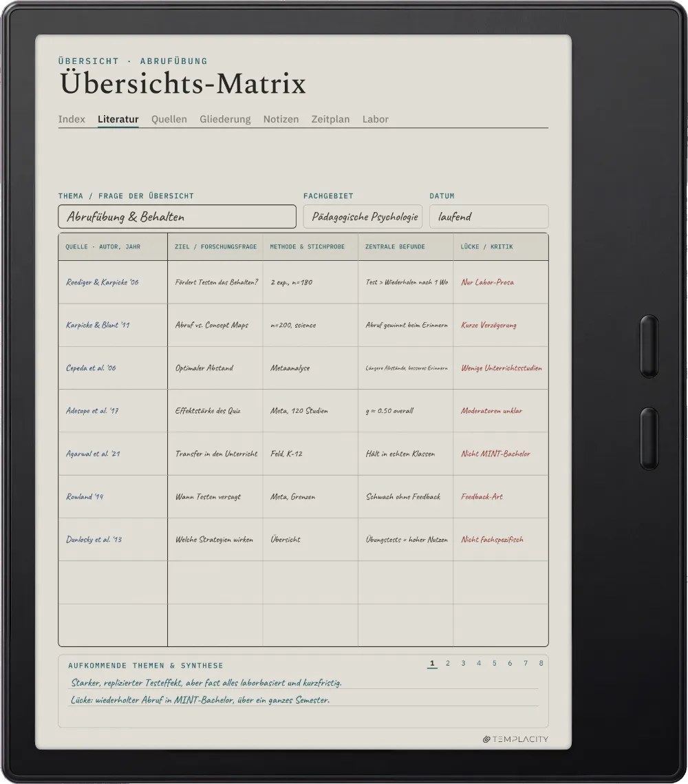 The Planner auf dem Boox Go Color 7 (Gen II)