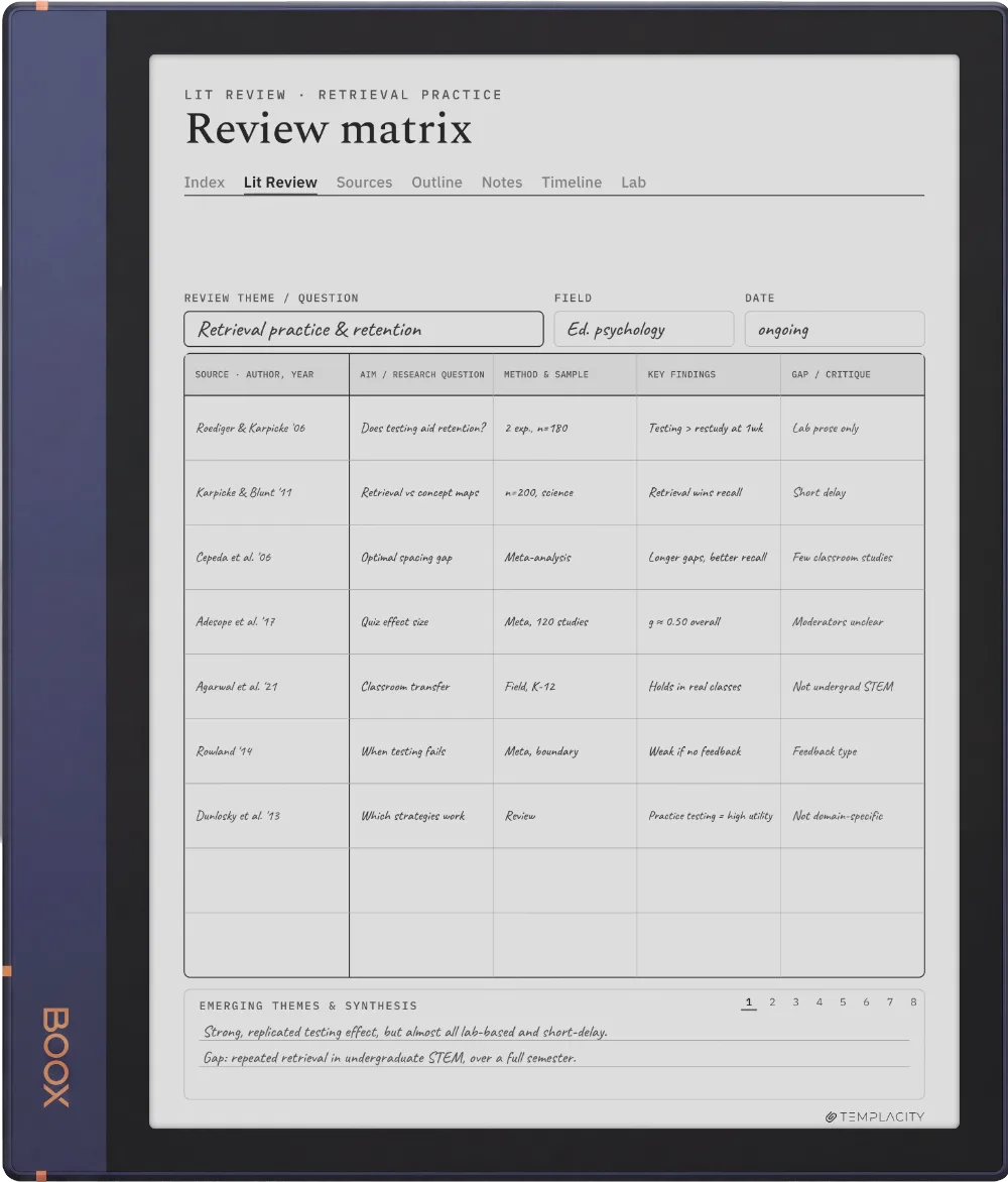 The Planner on the Boox Note Air2