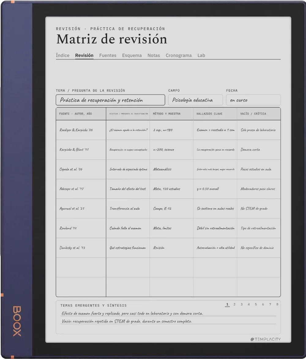 The Planner en el Boox Note Air2