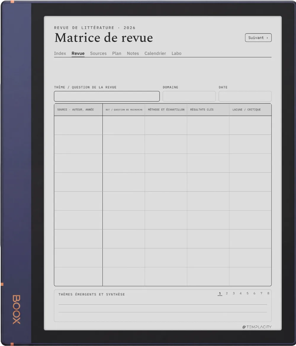 The Planner La matrice de littérature