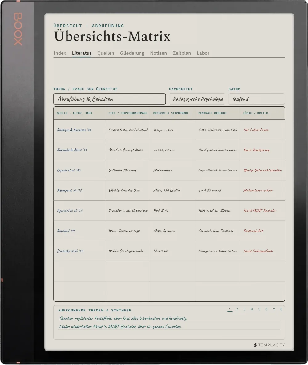 The Planner auf dem Boox Note Air3 C