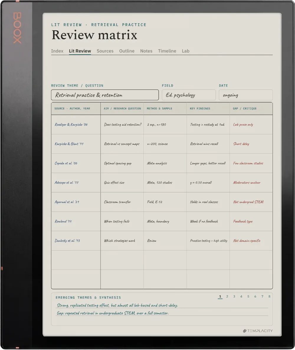 The Planner on the Boox Note Air3 C