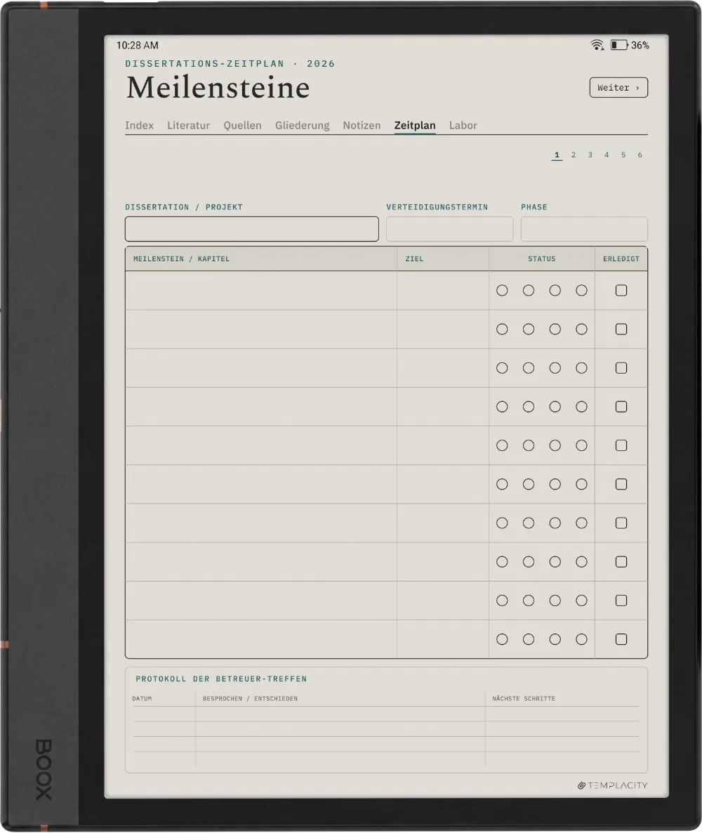 The Planner · Forschung Boox Note Air4 C Seite 4