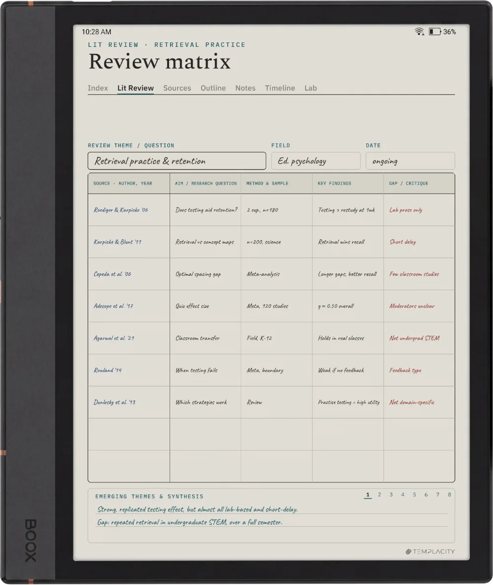 The Planner on the Boox Note Air4 C