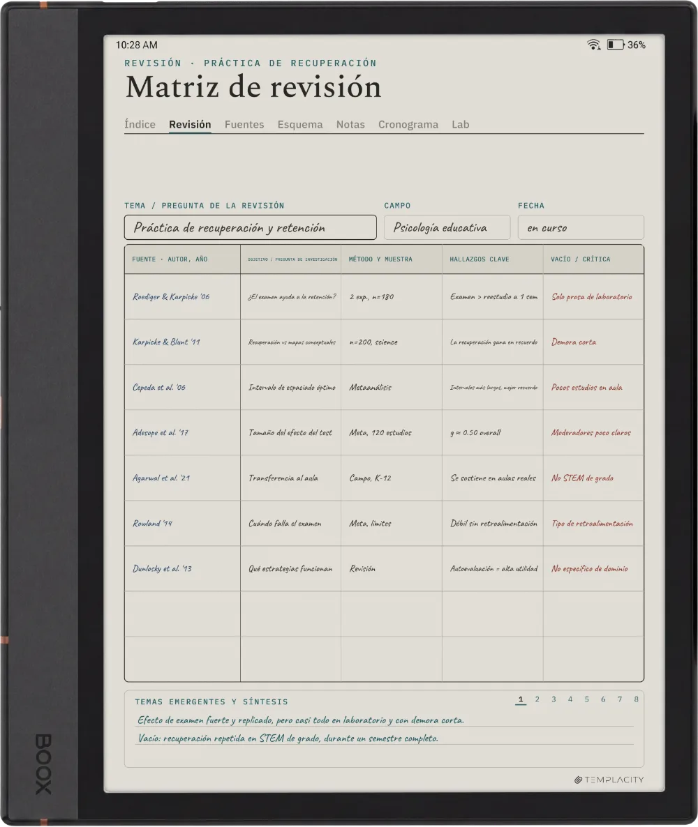The Planner en el Boox Note Air4 C