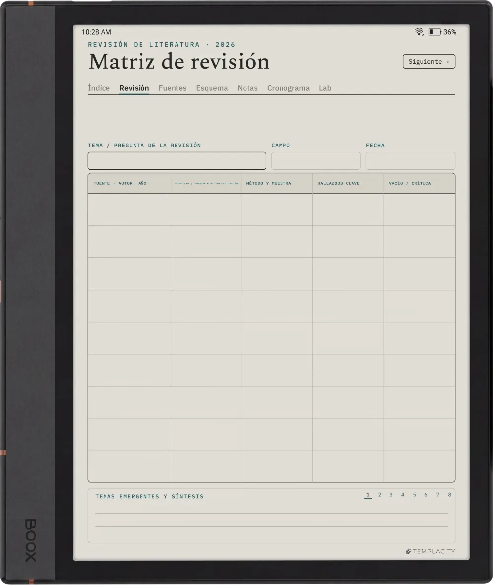 The Planner · Investigación Boox Note Air4 C página 1