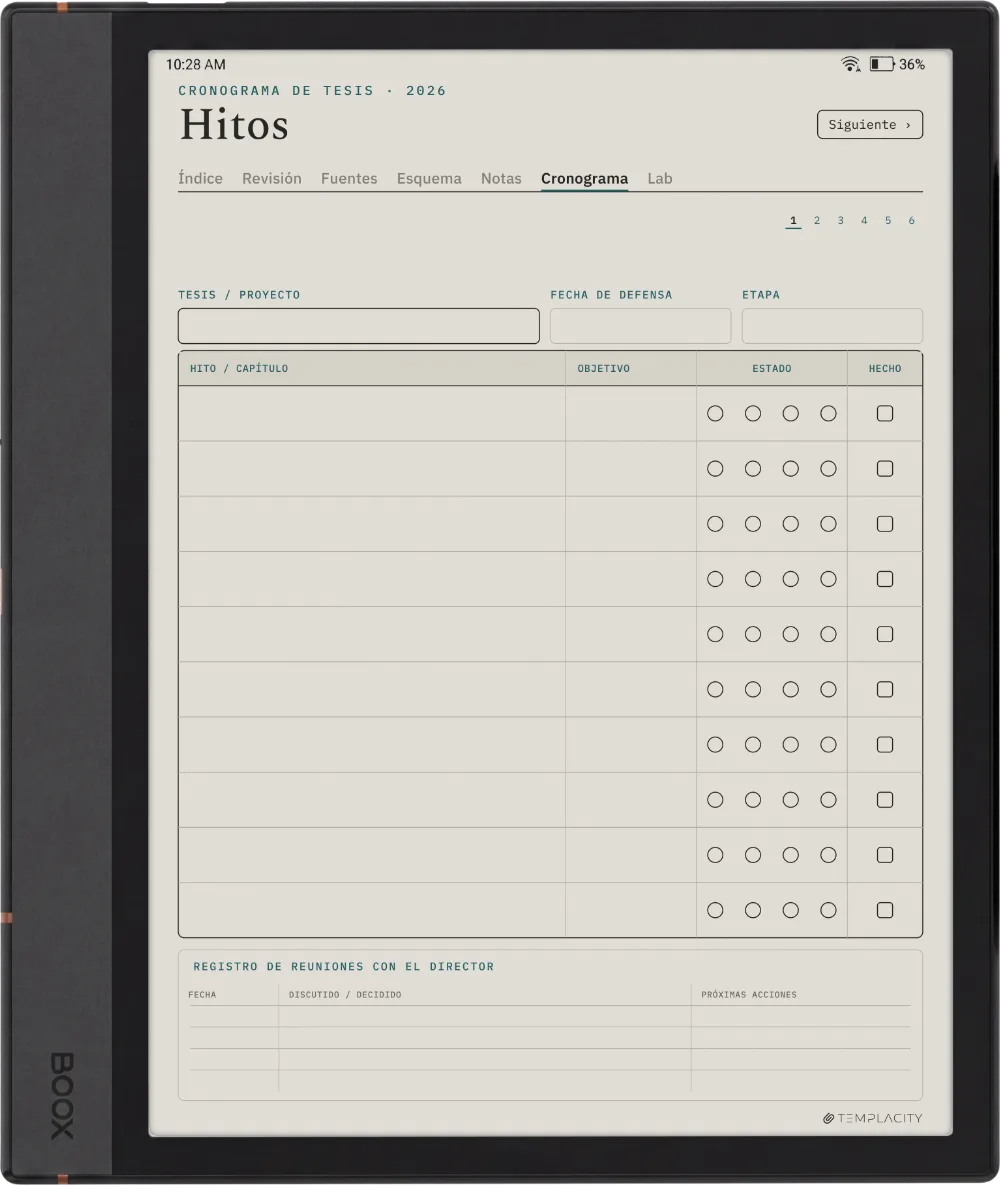 The Planner · Investigación Boox Note Air4 C página 4