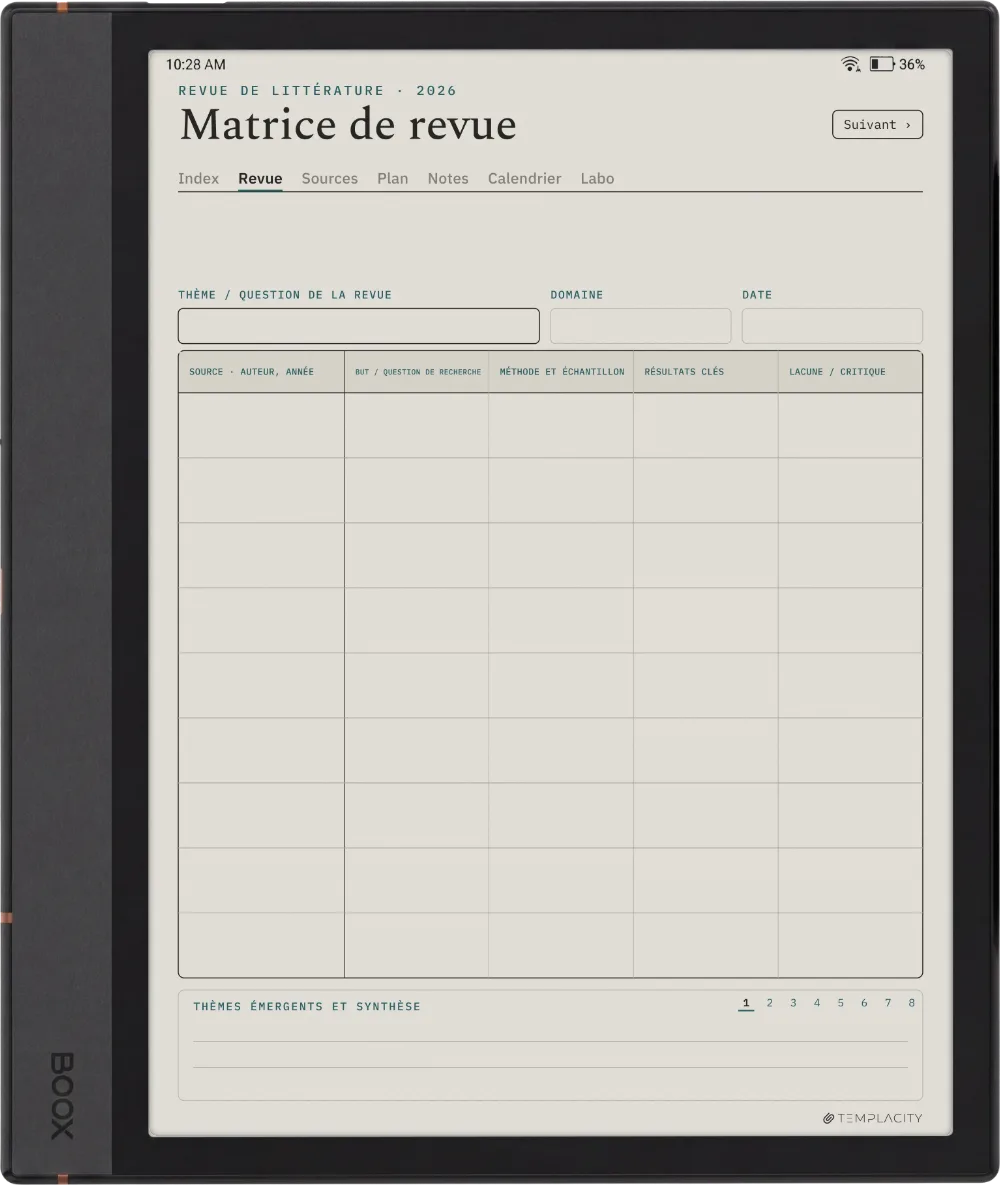 The Planner La matrice de littérature