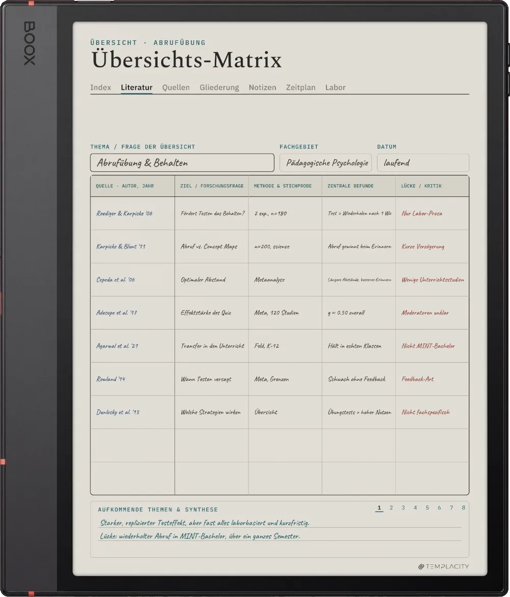 The Planner auf dem Boox Note Air5 C