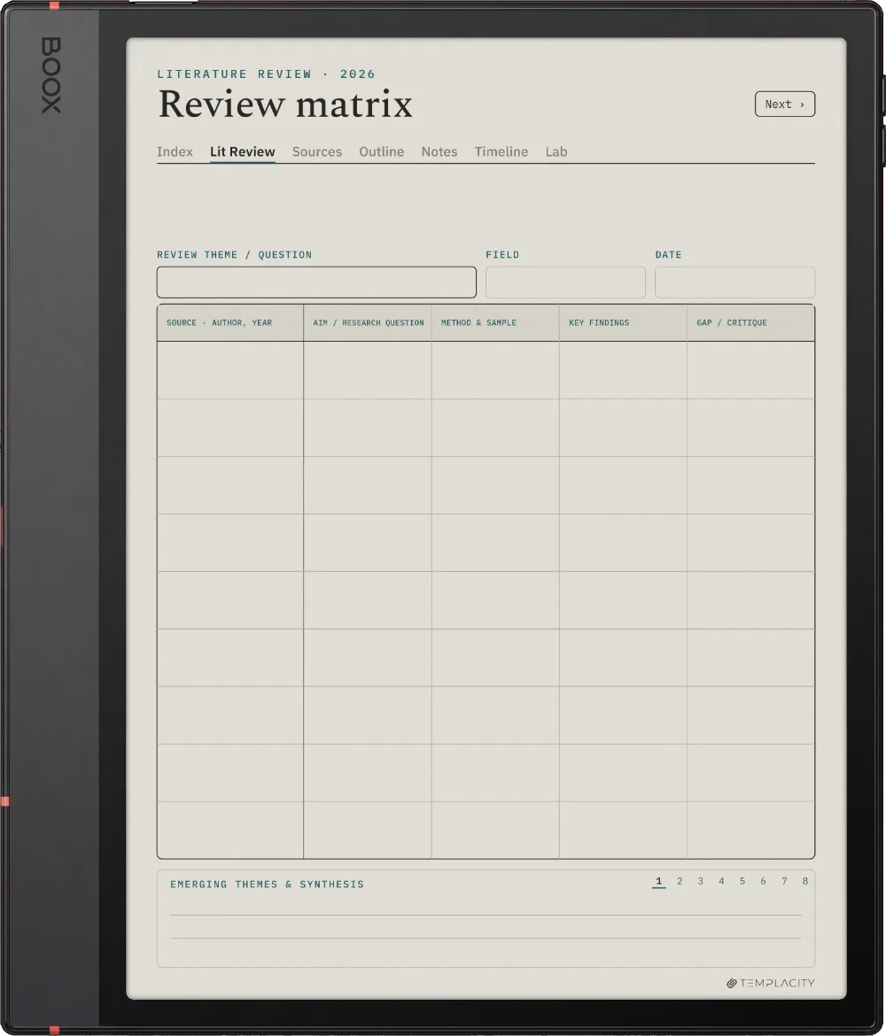 The Planner The Literature Matrix
