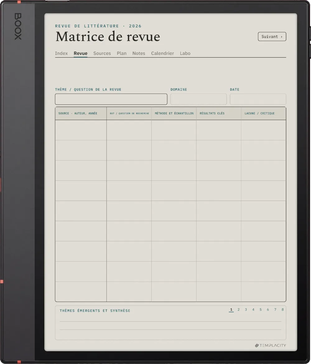 The Planner La matrice de littérature