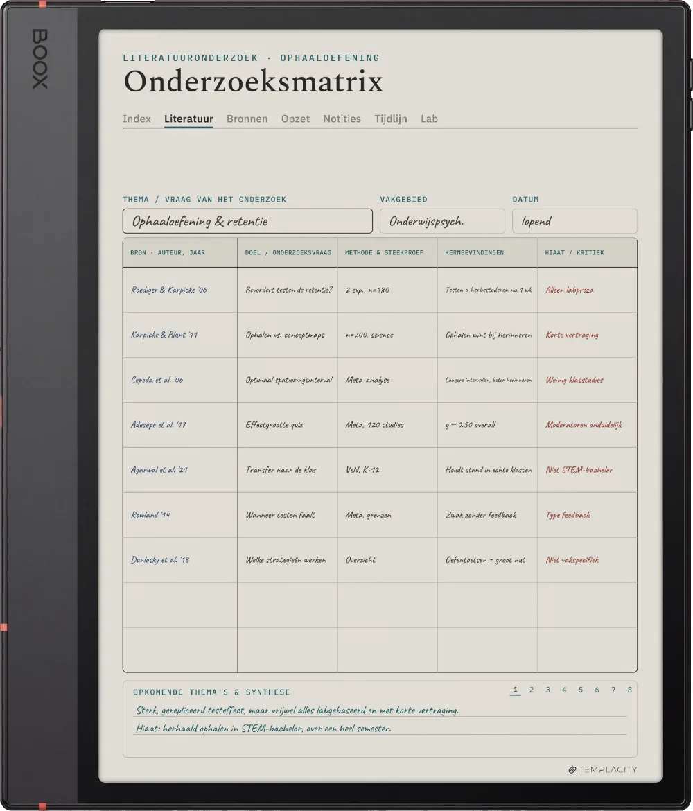 The Planner op de Boox Note Air5 C