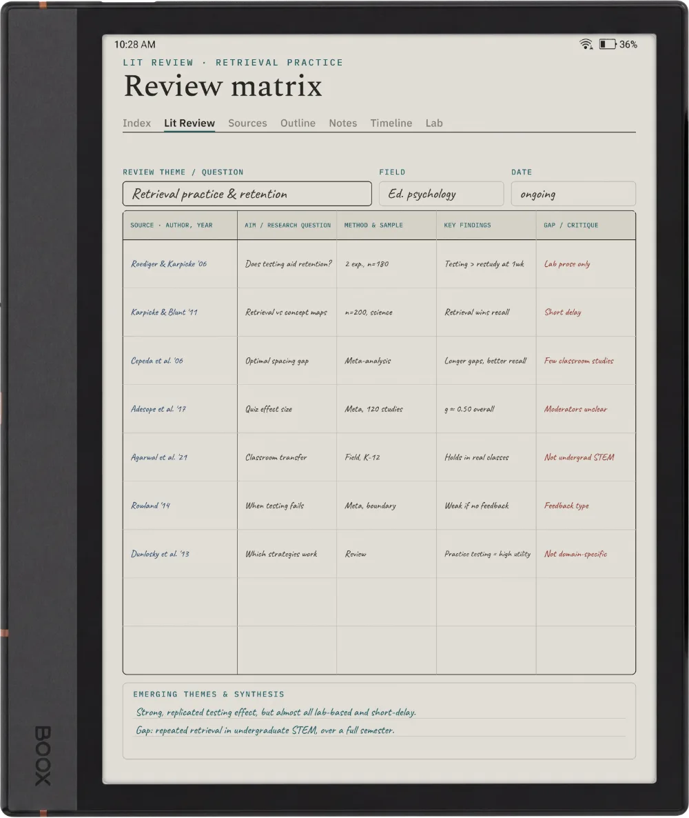 The Planner on the Boox Note Max