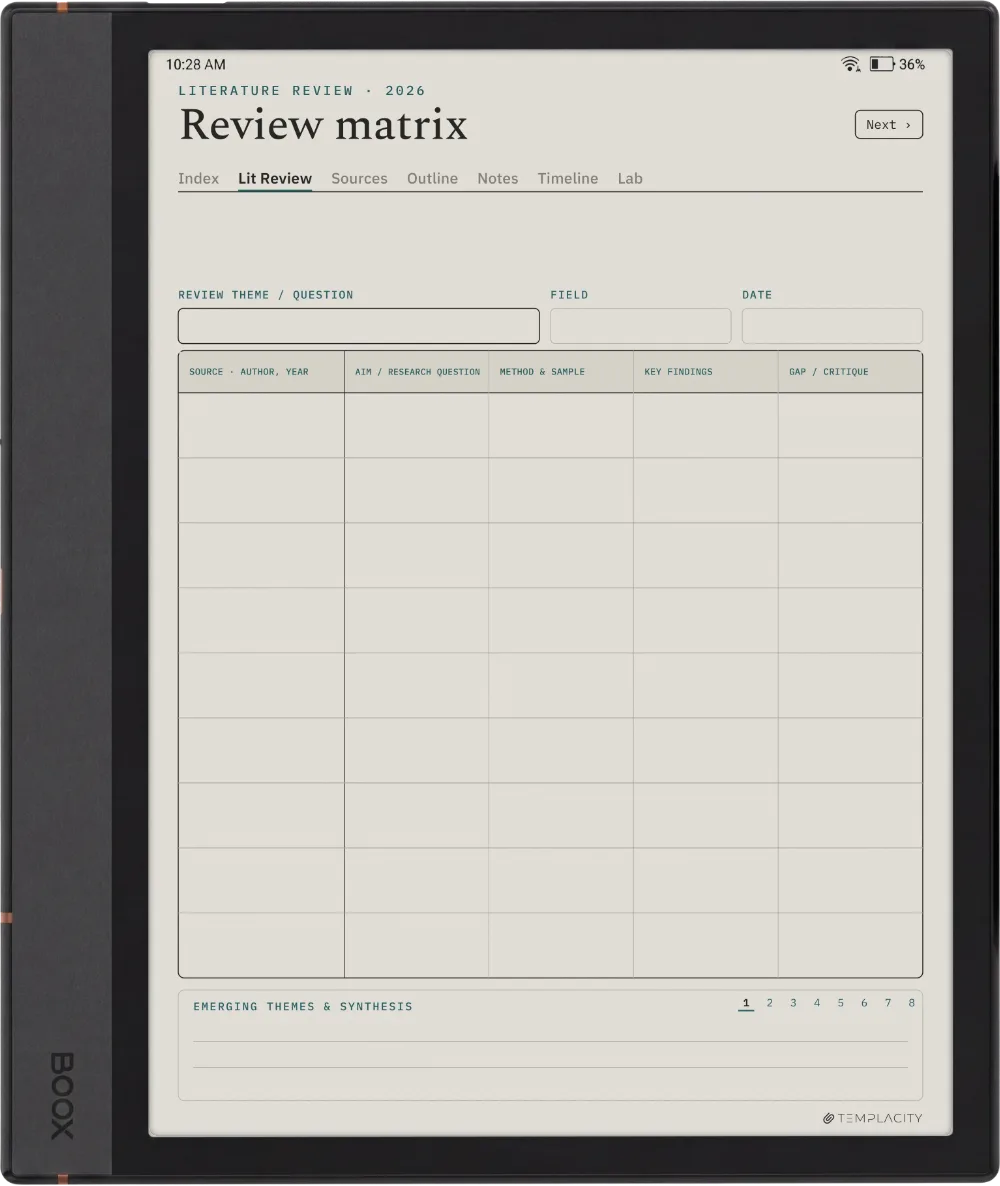 The Planner The Literature Matrix
