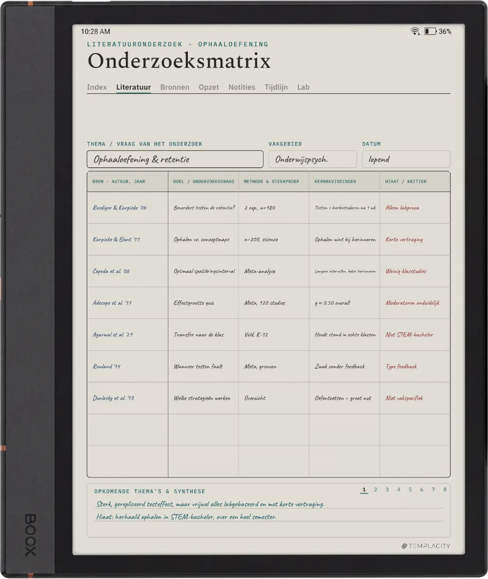 The Planner op de Boox Note Max