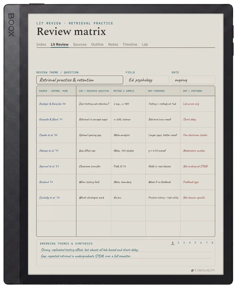 The Planner on the Boox Tab Ultra C Pro