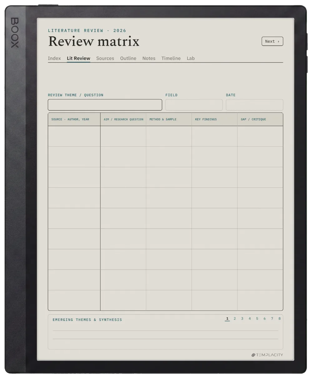 The Planner The Literature Matrix
