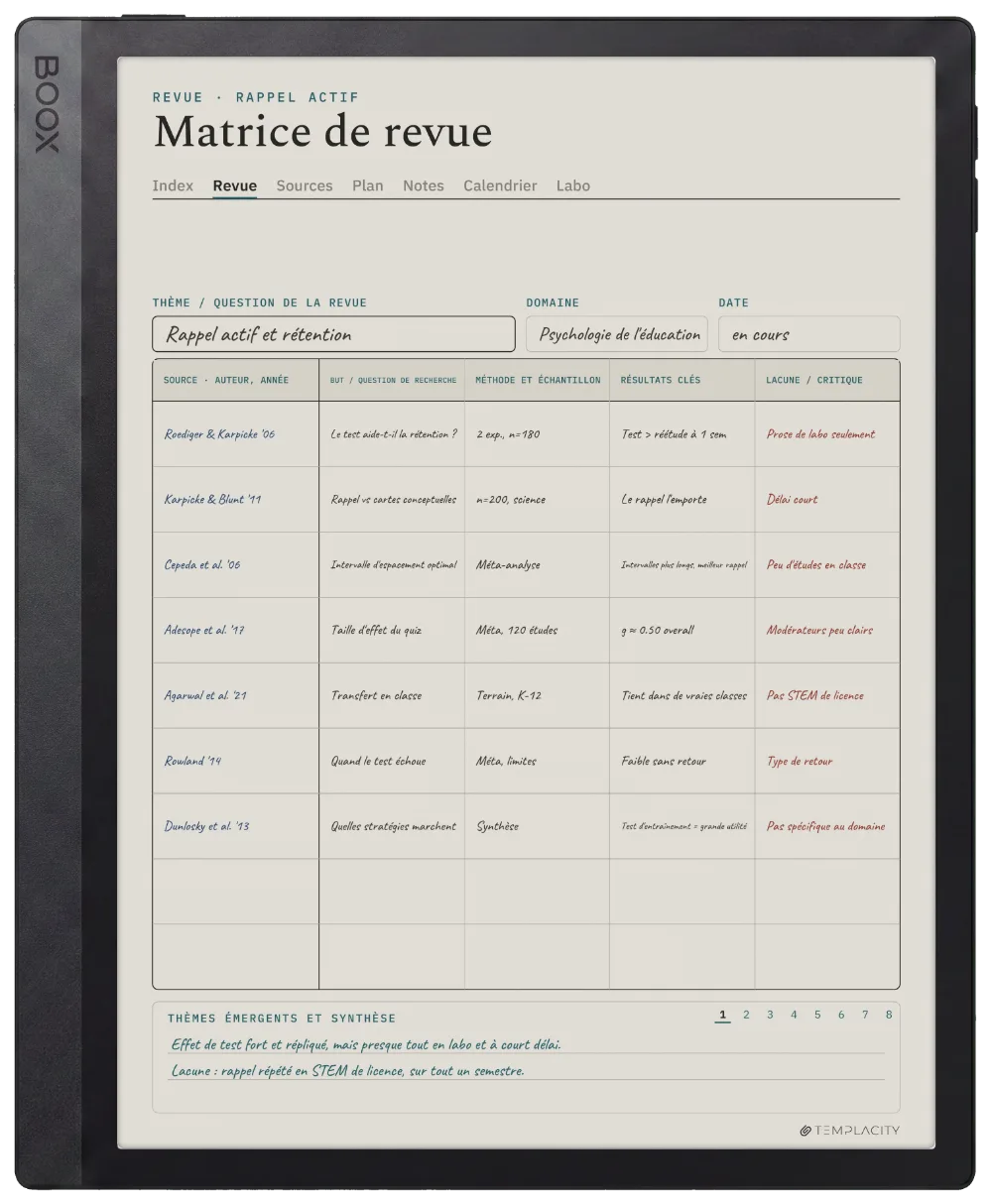 Le Planner sur la Boox Tab Ultra C Pro