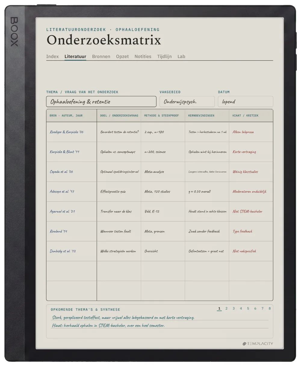 The Planner op de Boox Tab Ultra C Pro