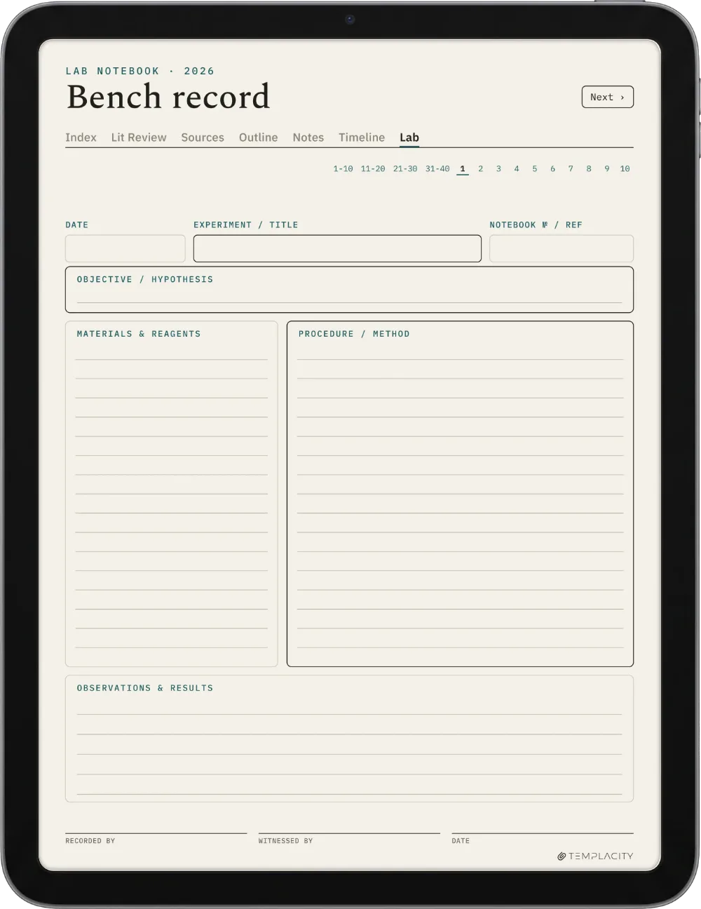 The Planner · Research iPad page 5