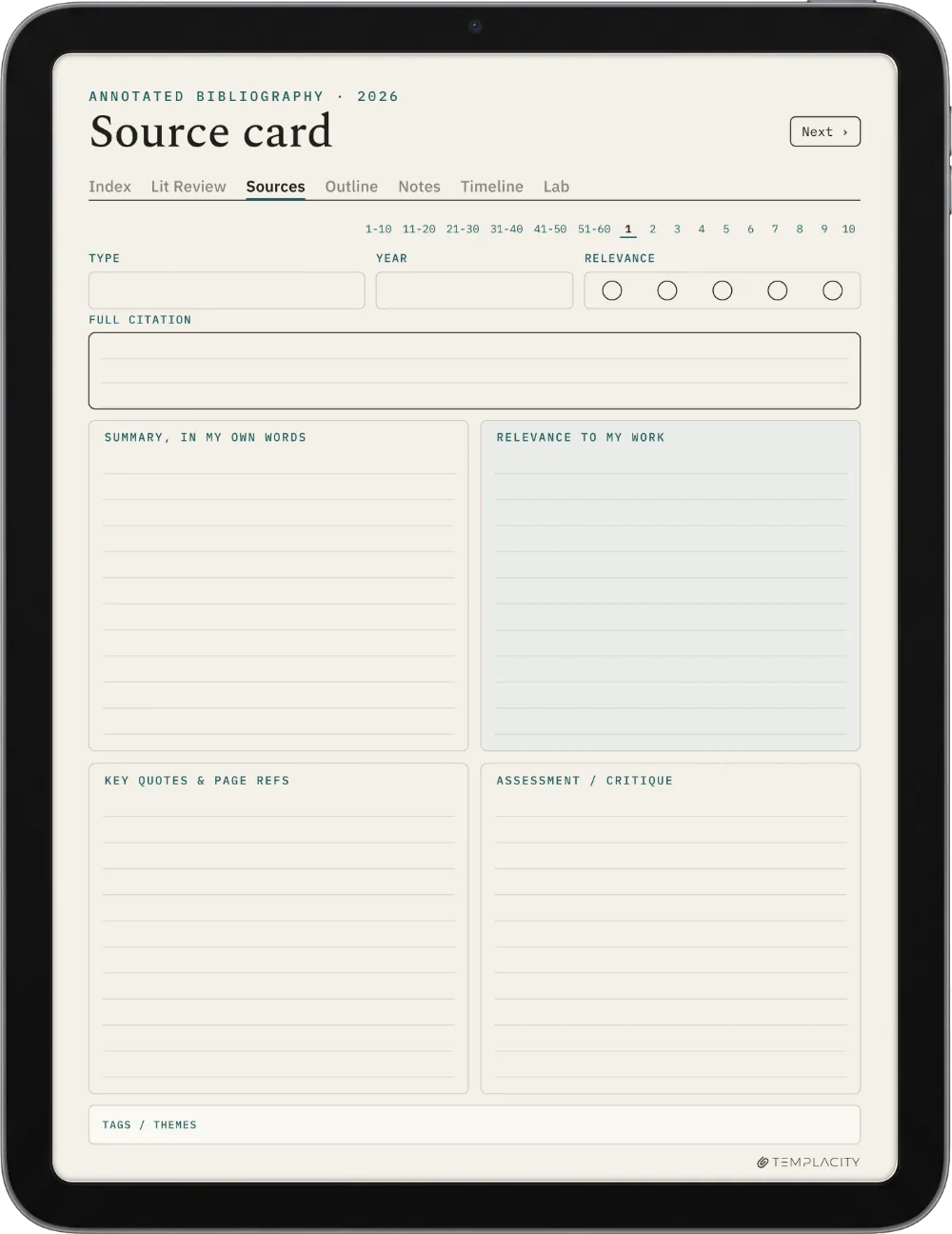 The Planner · Research iPad page 2