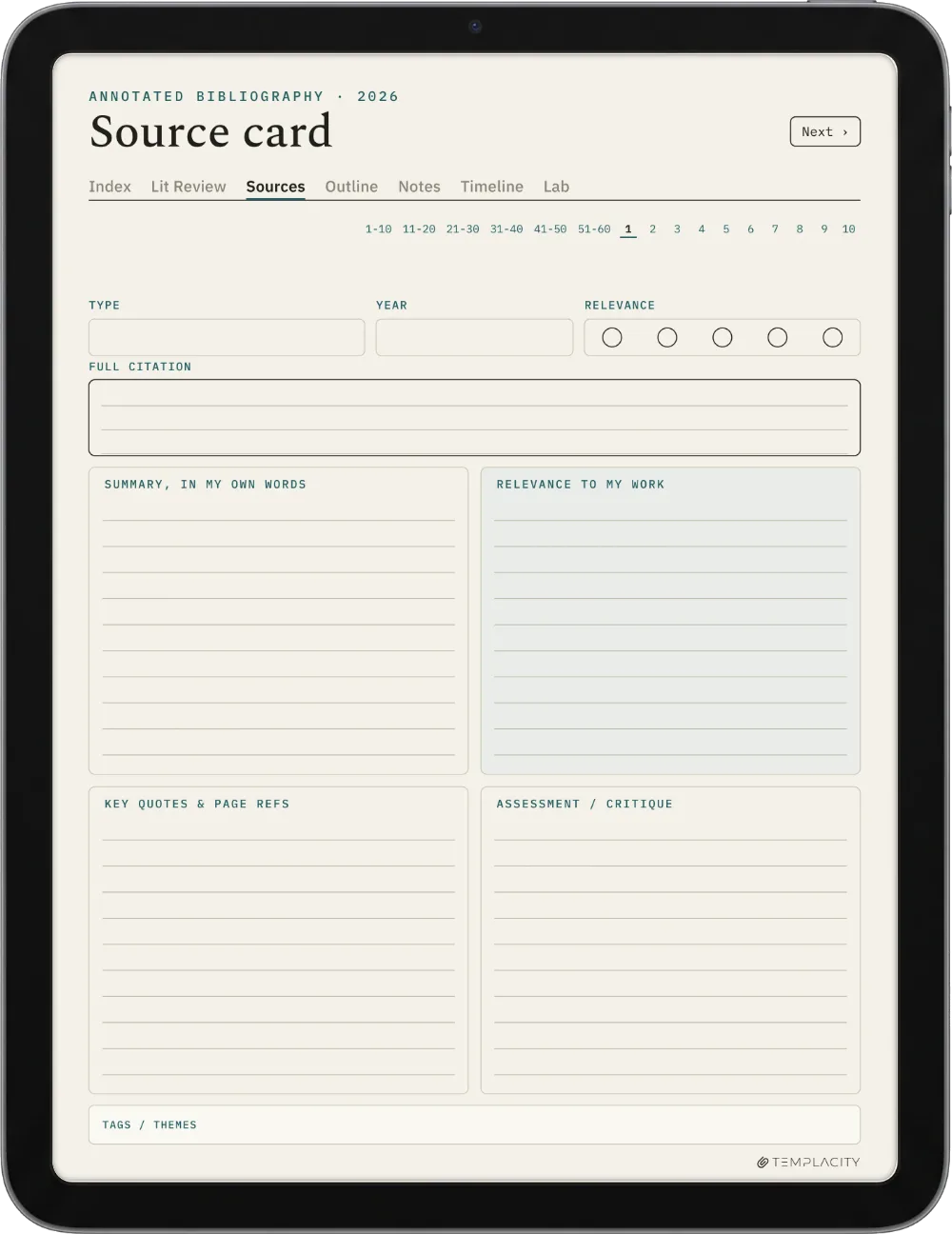 The Planner · Research iPad page 2