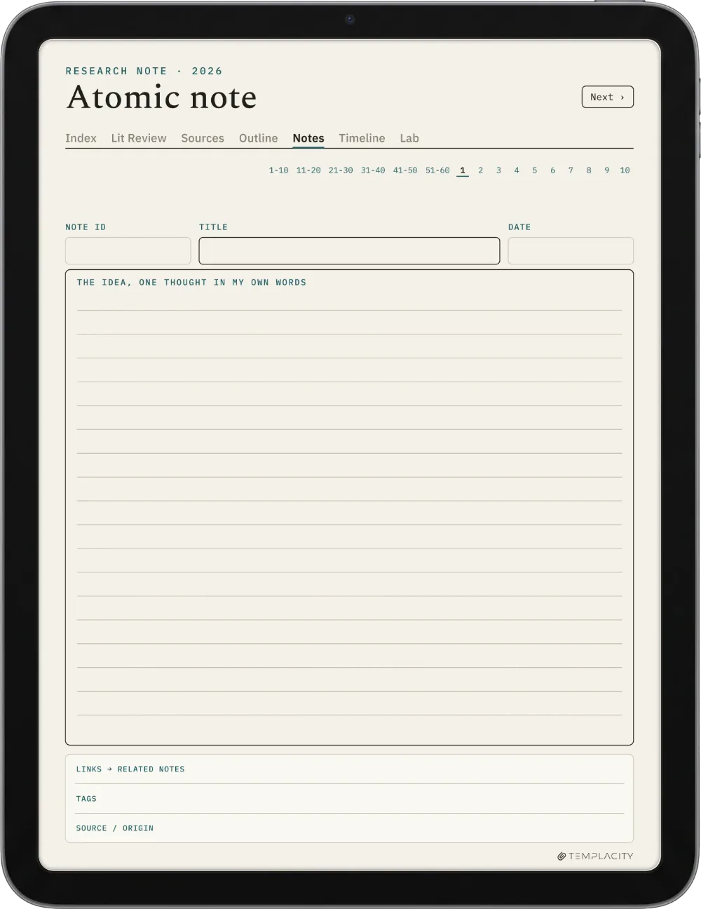The Planner · Research iPad page 3