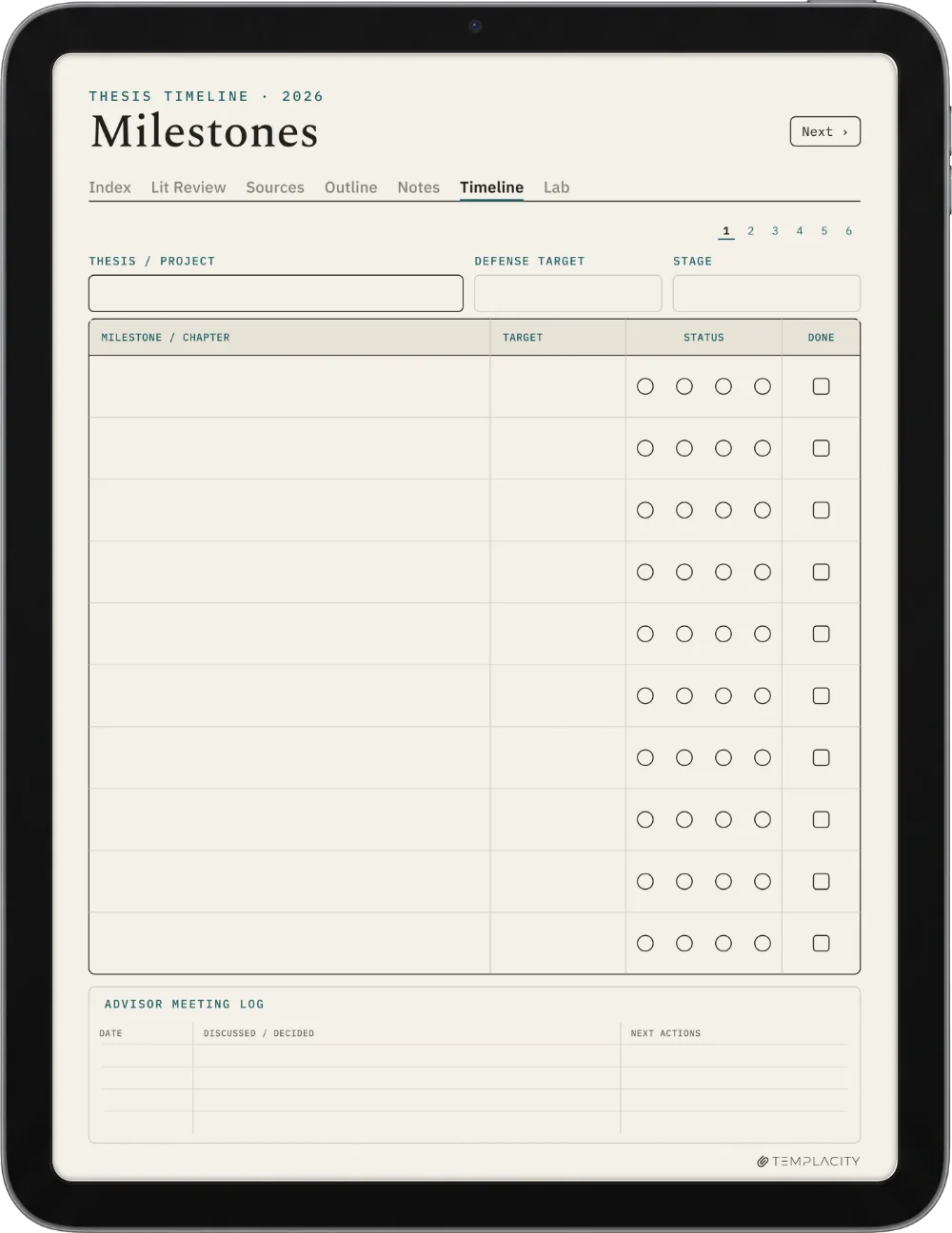 The Planner · Research iPad page 4