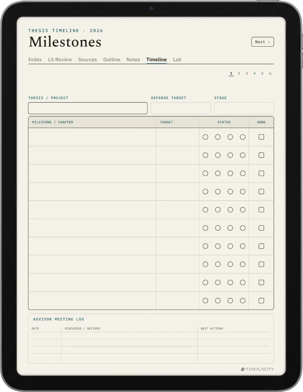 The Planner · Research iPad page 4