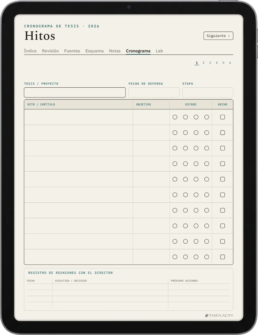 The Planner · Investigación iPad página 4