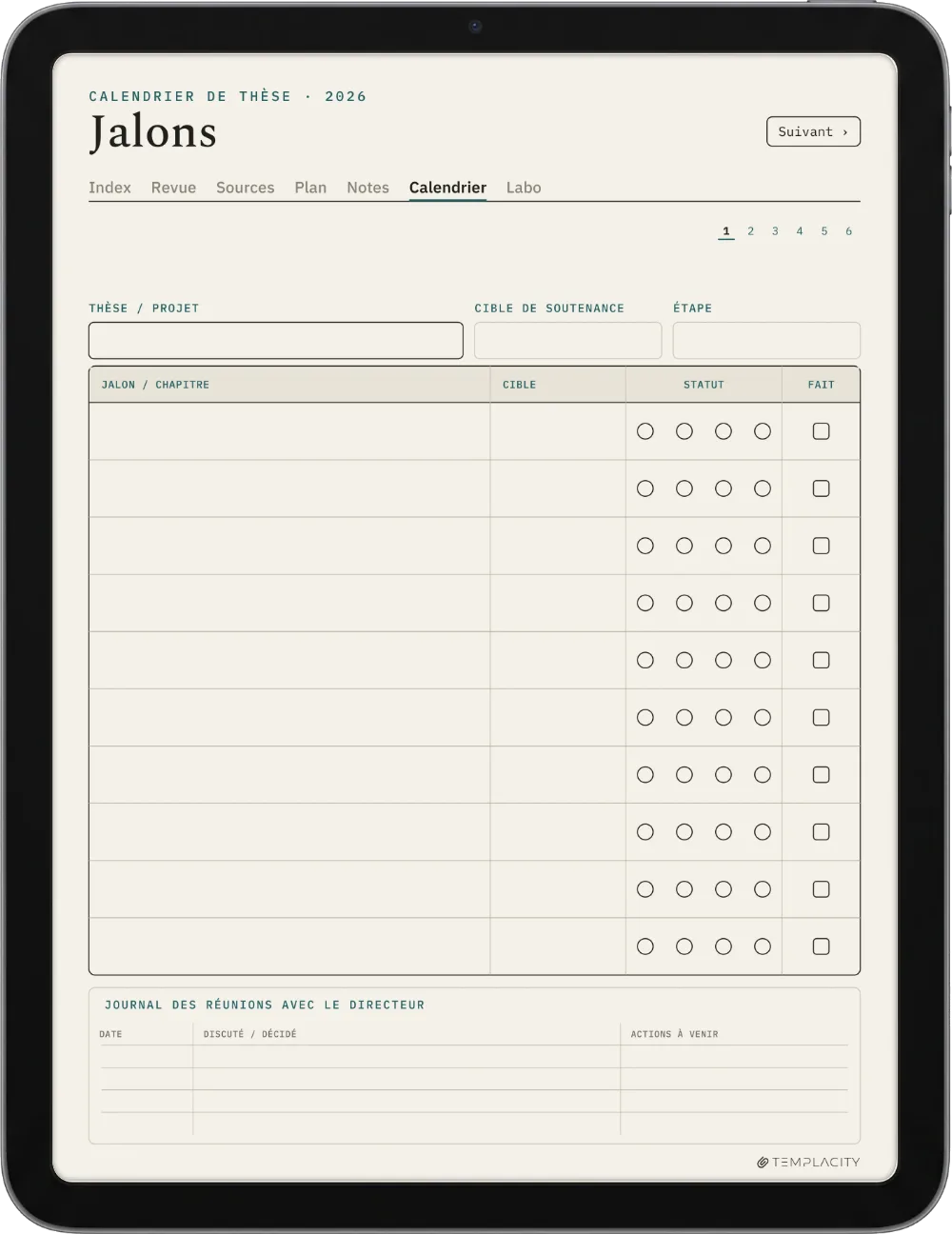 The Planner · Recherche iPad page 4